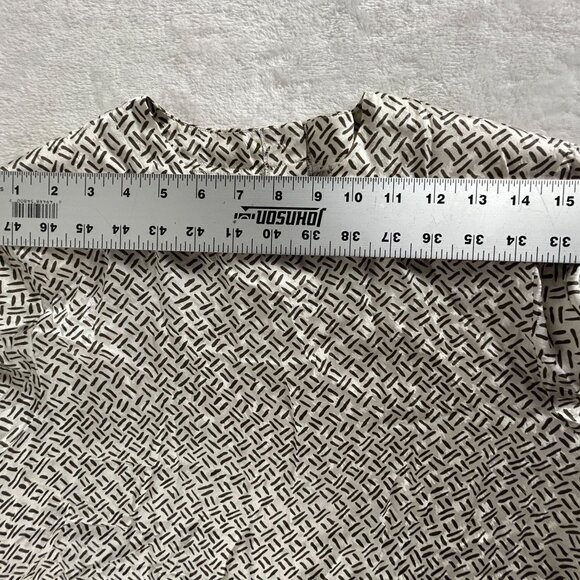 Jason Prescott Collection Womens Long Sleeve 100% Silk Blouse Size 8 White/Black - Picture 4 of 6